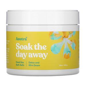 Asutra, Soak The Day Away, Dead Sea Bath Salts, Detox and Slim Down, 16 oz (453 g) - HealthCentralUSA