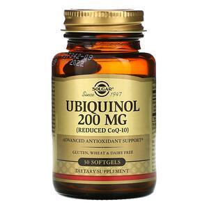 Solgar, Ubiquinol (Reduced CoQ10), 200 mg, 30 Softgels - HealthCentralUSA