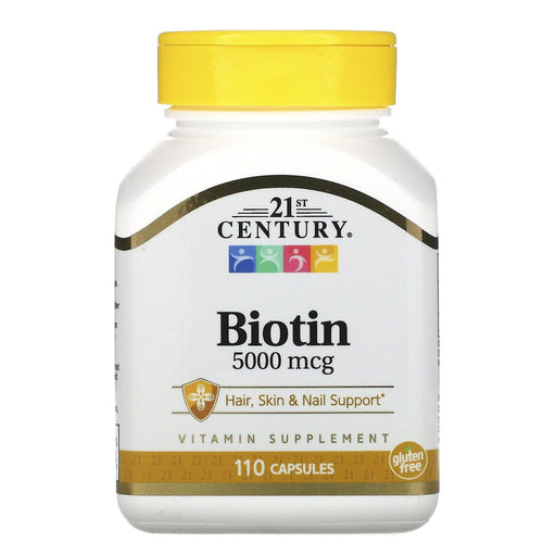 21st Century, Biotin, 5,000 mcg, 110 Capsules - HealthCentralUSA