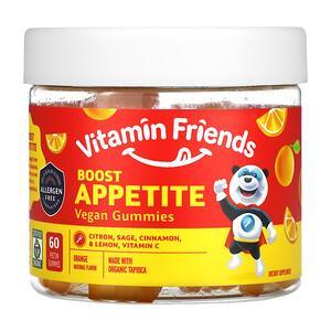 Vitamin Friends, Boost Appetite Vegan Gummies, Orange, 60 Pectin Gummies - HealthCentralUSA