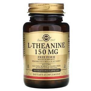 Solgar, L-Theanine, Free Form, 150 mg, 60 Vegetable Capsules - HealthCentralUSA