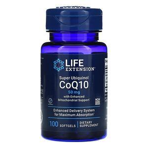 Life Extension, Super Ubiquinol CoQ10 with Enhanced Mitochondrial Support, 50 mg, 100 Softgels - HealthCentralUSA