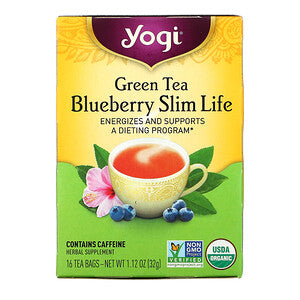 Yogi Tea, Green Tea Blueberry Slim Life, 16 Tea Bags, 1.12 oz (32 g)