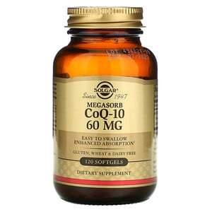 Solgar, Megasorb CoQ-10, 60 mg, 120 Softgels - HealthCentralUSA