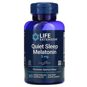 Life Extension, Quiet Sleep, Melatonin, 5 mg, 60 Vegetarian Capsules - HealthCentralUSA