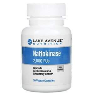 Lake Avenue Nutrition, Nattokinase, Proteolytic Enzyme, 2,000 FUs, 30 Veggie Capsules - HealthCentralUSA