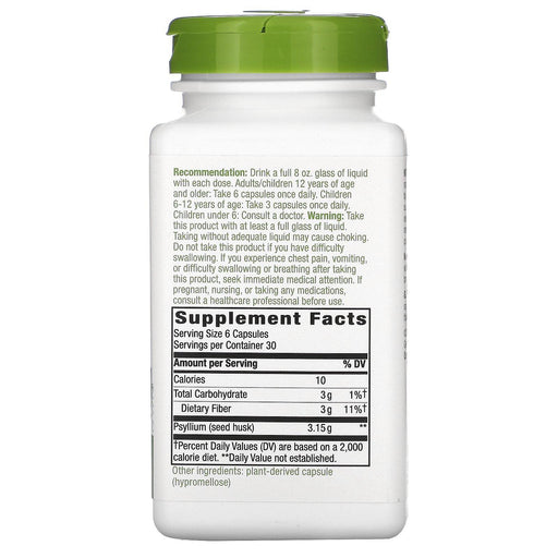 Nature's Way, Psyllium Seed Husk, 3,150 mg, 180 Vegan Capsules - HealthCentralUSA