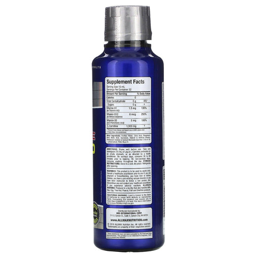 ALLMAX Nutrition, Liquid L-Carnitine 1500, Blue Raspberry, 16 oz (473 ml) - HealthCentralUSA