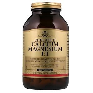 Solgar, Chelated Calcium Magnesium 1:1, 240 Tablets - HealthCentralUSA