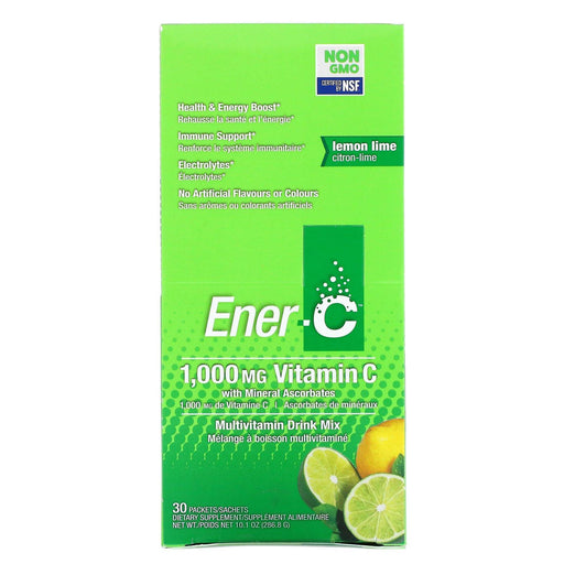Ener-C, Vitamin C, Multivitamin Drink Mix, Lemon Lime, 1,000 mg, 30 Packets, 0.3 oz (9.56 g) Each - HealthCentralUSA