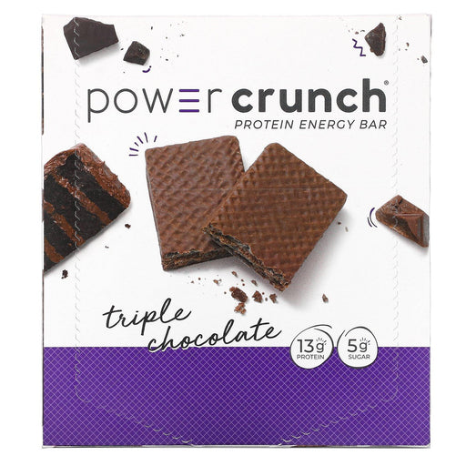 BNRG, Power Crunch Protein Energy Bar, Triple Chocolate, 12 Bars, 1.4 oz (40 g) Each - HealthCentralUSA