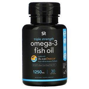 Sports Research, Omega-3 Fish Oil, Triple Strength, 1,250 mg, 30 Softgels - HealthCentralUSA