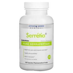 Arthur Andrew Medical, Serretia, Pure Serrapeptase, 125,000 SPU, 180 Capsules - HealthCentralUSA