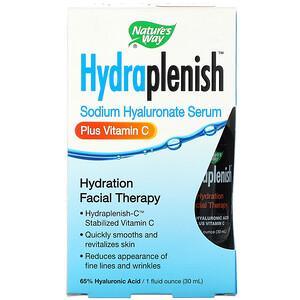 Nature's Way, Hydraplenish, Sodium Hyaluronate Serum, Plus Vitamin C, 1 fl oz (30 ml) - HealthCentralUSA