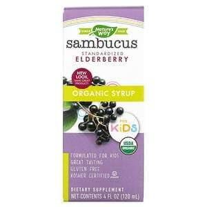 Nature's Way, Organic Sambucus Syrup for Kids, Standardized Elderberry, 4 fl oz (120 ml) - HealthCentralUSA