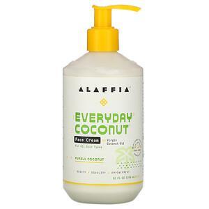 Alaffia, Everyday Coconut, Face Cream, Purely Coconut, 12 fl oz (354 ml) - HealthCentralUSA