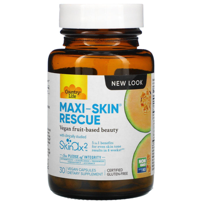 Country Life, Maxi-Skin Rescue, 30 Vegan Capsules - HealthCentralUSA