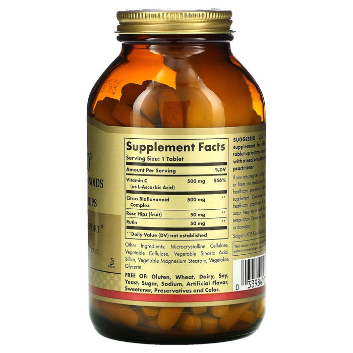 Solgar, Hy-Bio, Citrus Bioflavonoids, Vitamin C, Rutin & Rose Hips, 250 Tablets - HealthCentralUSA