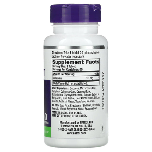 Natrol, Melatonin, Fast Dissolve, Maximum Strength, Strawberry, 10 mg, 60 Tablets - HealthCentralUSA