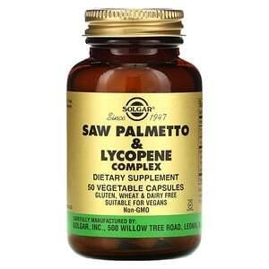 Solgar, Saw Palmetto & Lycopene Complex, 50 Vegetable Capsules - HealthCentralUSA