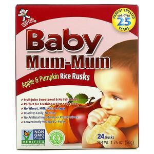Hot Kid, Baby Mum-Mum, Apple & Pumpkin Rice Rusks, 24 Rusks, 1.76 oz (50 g) - HealthCentralUSA