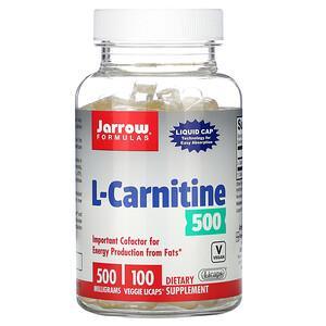 Jarrow Formulas, L-Carnitine 500, 500 mg, 100 Veggie Licaps - HealthCentralUSA