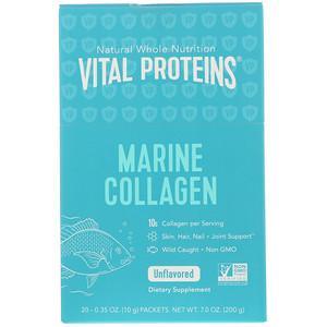 Vital Proteins, Marine Collagen, Unflavored, 20 Packets, 0.35 oz (10 g) Each - HealthCentralUSA