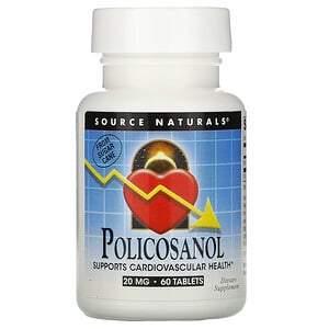 Source Naturals, Policosanol, 20 mg, 60 Tablets - HealthCentralUSA