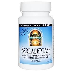 Source Naturals, Serrapeptase, 60 Capsules - HealthCentralUSA