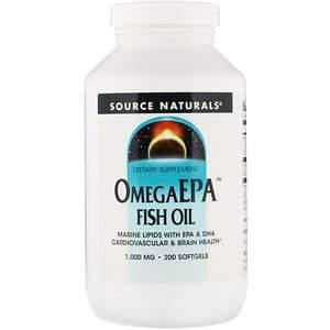 Source Naturals, OmegaEPA Fish Oil, 1,000 mg, 200 Softgels - HealthCentralUSA