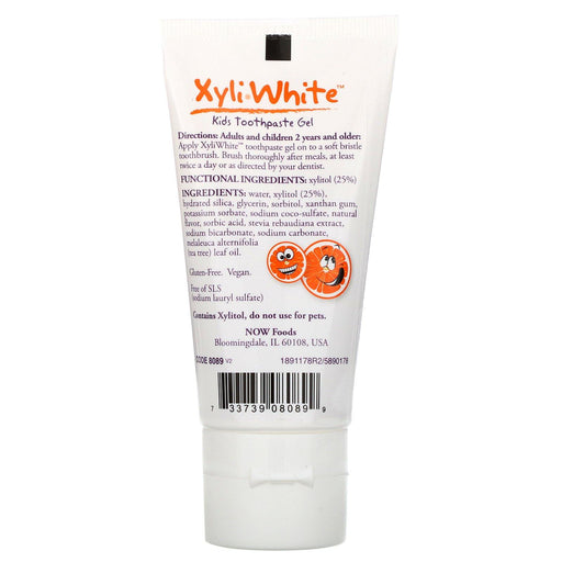 Now Foods, Solutions, XyliWhite, Kids Toothpaste Gel, Orange Splash, 3 oz (85 g) - HealthCentralUSA