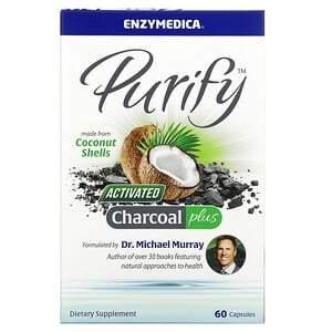 Enzymedica, Purify, Activated Charcoal Plus, 60 Capsules - HealthCentralUSA
