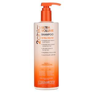Giovanni, 2chic, Ultra-Volume Shampoo, For Fine, Limp Hair, Papaya + Tangerine Butter, 24 fl oz (710 ml) - HealthCentralUSA
