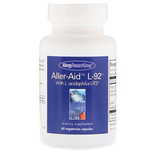 Allergy Research Group, Aller-Aid L-92 with L. Acidophilus L-92, 60 Vegetarian Capsules - HealthCentralUSA