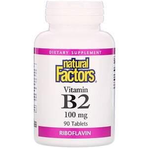 Natural Factors, Vitamin B2, Riboflavin, 100 mg, 90 Tablets - HealthCentralUSA