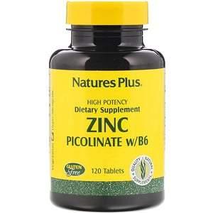 Nature's Plus, Zinc Picolinate w/B-6, 120 Tablets - HealthCentralUSA