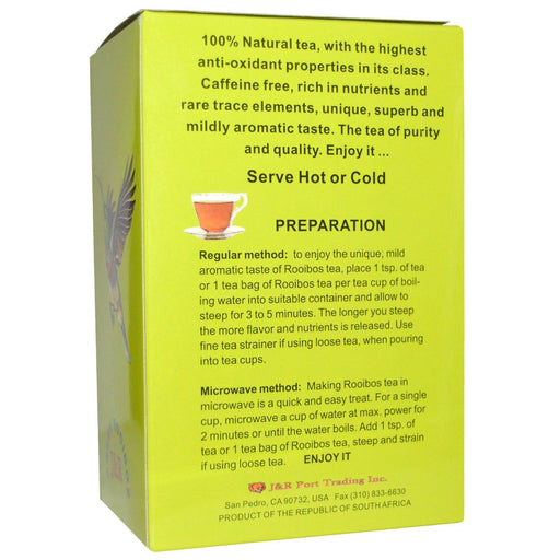 J&R Port Trading Co., Organic Green Rooibos, Caffeine-Free, 40 Tea Bags, 3.53 oz (100 g) - HealthCentralUSA
