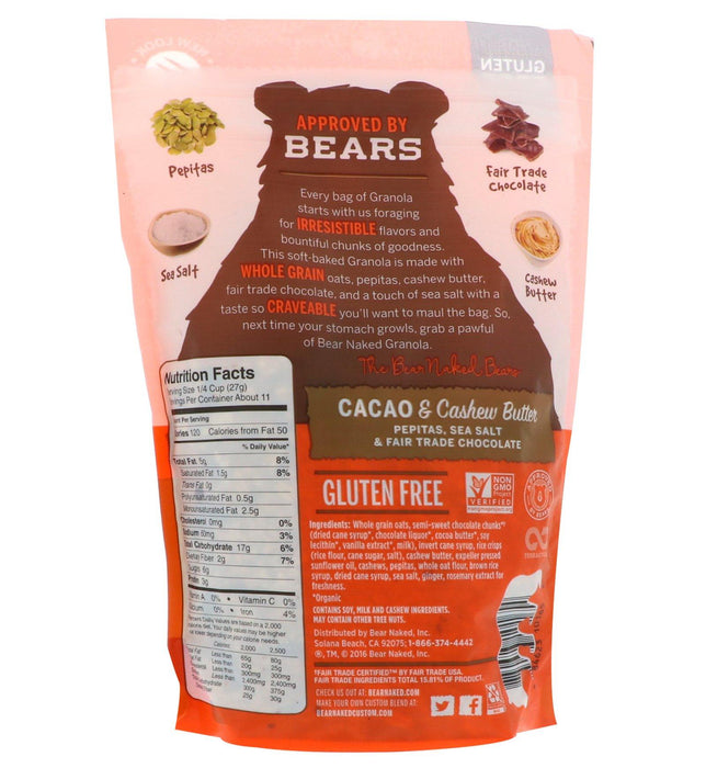 Bear Naked, Granola, Cacao & Cashew Butter, 11 oz (311 g) - HealthCentralUSA