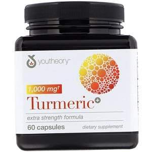 Youtheory, Turmeric, Extra Strength Formula, 1,000 mg, 60 Capsules - HealthCentralUSA