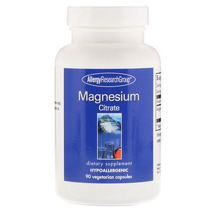 Allergy Research Group, Magnesium Citrate, 90 Vegetarian Capsules - HealthCentralUSA