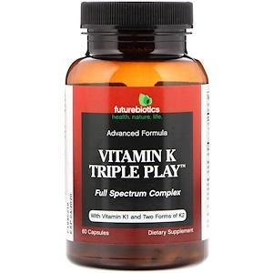 FutureBiotics, Vitamin K Triple Play, 60 Capsules - HealthCentralUSA