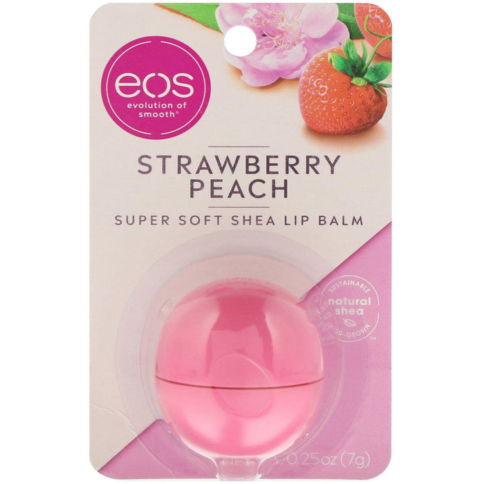 EOS, Super Soft Shea Lip Balm, Strawberry Peach, 0.25 oz (7 g) - HealthCentralUSA