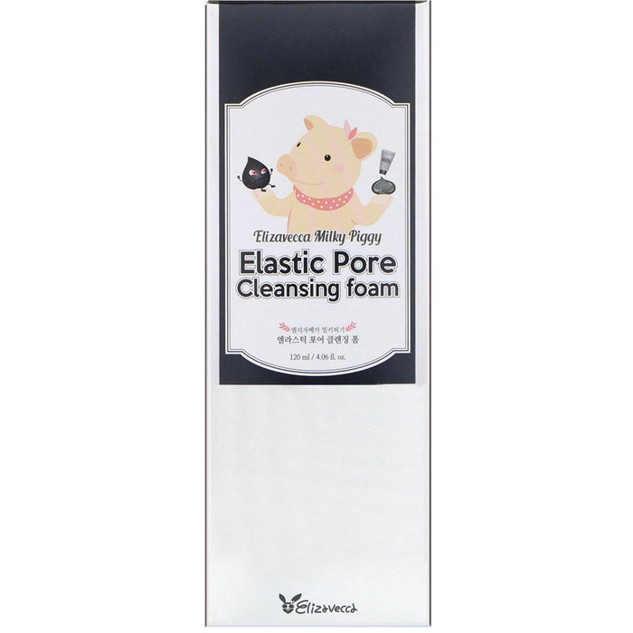 Elizavecca, Elizavecca Milky Piggy, Elastic Pore Cleansing Foam, 4.06 fl oz (120 ml) - HealthCentralUSA