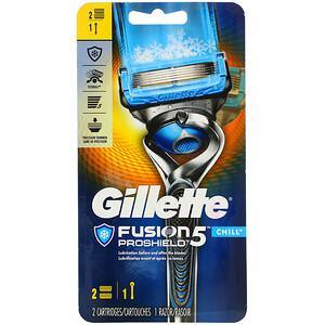 Gillette, Fusion5 Proshield, Chill, 1 Razor + 2 Cartridges - HealthCentralUSA