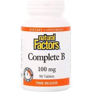 Natural Factors, Complete B, 100 mg, 90 Tablets - HealthCentralUSA