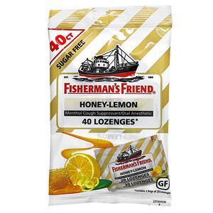 Fisherman's Friend, Menthol Cough Suppressant Lozenges, Sugar Free, Honey-Lemon, 40 Lozenges - HealthCentralUSA