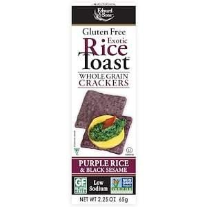Edward & Sons, Exotic Rice Toast, Whole Grain Crackers, Purple Rice & Black Sesame, 2.25 oz (65 g) - HealthCentralUSA