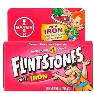 Flintstones, Children's Multivitamin with Iron, Fruit Flavors, 60 Chewable Tablets - HealthCentralUSA