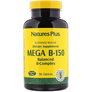 Nature's Plus, Mega B-150, Balanced B-Complex, 90 Tablets - HealthCentralUSA