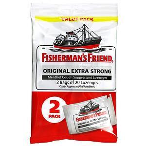 Fisherman's Friend, Menthol Cough Suppressant Lozenges, Original Extra Strong, 40 Lozenges - HealthCentralUSA